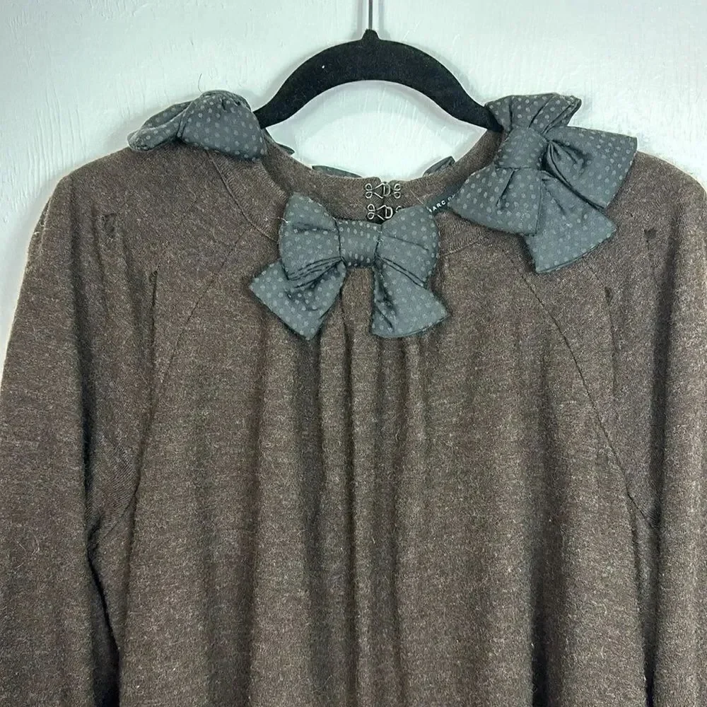 Marc By Marc Jacobs Vintage Brown Wool Blend Long Sleeve Dress Size M